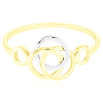 Minimalistický zlatý prsten spojené kroužky