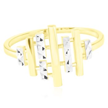 Moderní prsten ze žluto-bílého zlata ve stylu Fancy