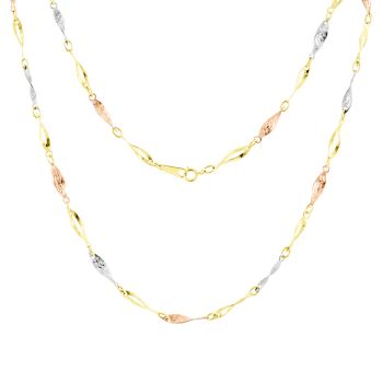 Zlatý článkový náhrdelník - Tříbarevný