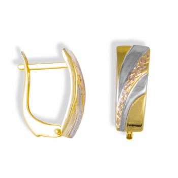 Zlaté náušnice Trendy - diamantový brus s leskem