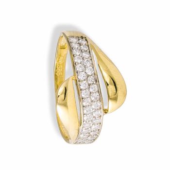 Krásný Zlatý prsten s bílými zirkony