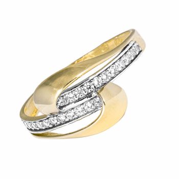 Zlatý prsten osazený zirkony