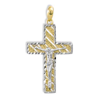 Zlatý gravírovaný Kříž s Ježíšem Kristem