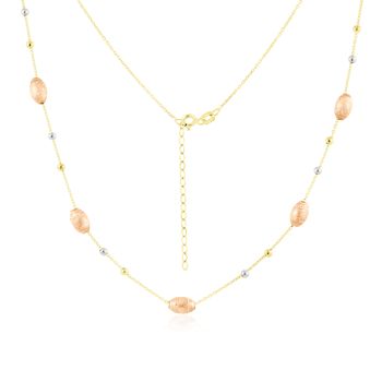 Zlatý dámský náhrdelník s korálky