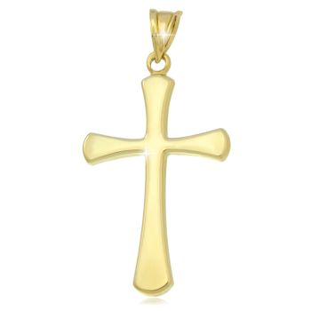 Zlatý přívěsek kříž - velký, klínový, plastický