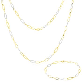 Souprava zlatých dámských šperků - náhrdelník a náramek