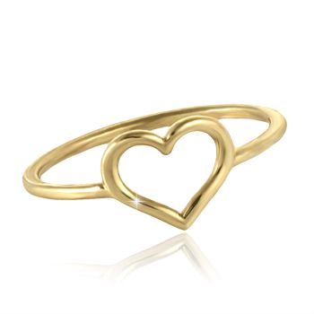 Zlatý dámský prsten Srdíčko - žluté zlato