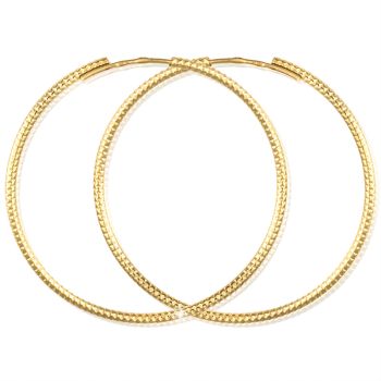 Zlaté gravírované náušnice Kruhy Ø 35 mm