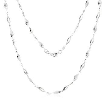 Článkový náhrdelník z bílého zlata s diamantovým brusem