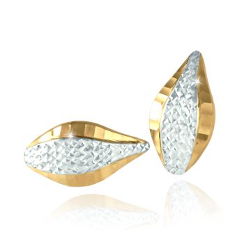 Zlaté náušnice ve tvaru kapky - diamantový brus
