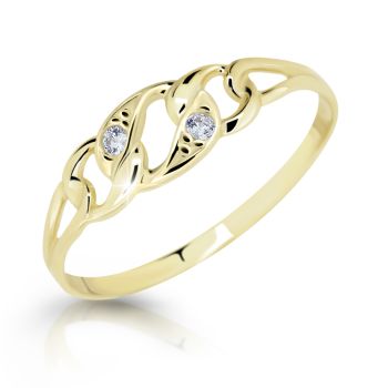 Zlatý prsten se zirkony model 1242 - žluté zlato