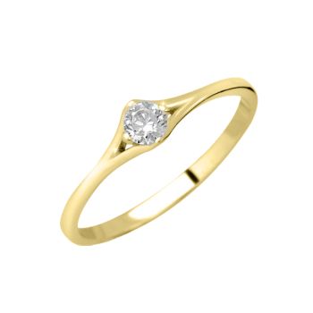 Zlatý zásnubní prsten se zirkonem model 2957