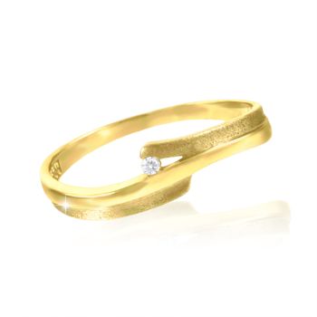 Zlatý prsten se zirkonem model 2000