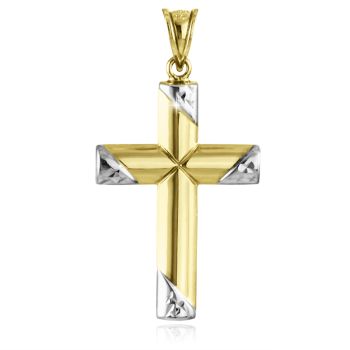Zlatý plastický přívěsek kříž