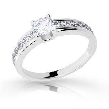 Zásnubní prsten z bílého zlata se zirkony model Z6885-2146