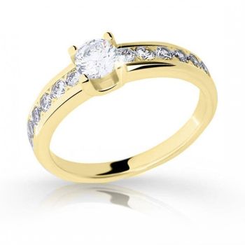 Zlatý zásnubní prsten se zirkony model Z6885-2146