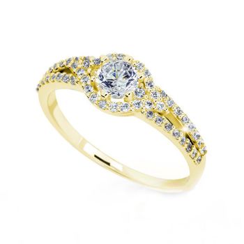 Zlatý dámský prsten se zirkony model Z6816-2802