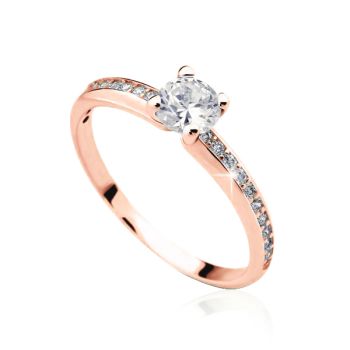 Zásnubní prsten z růžového zlata se zirkony model Z6709-2354