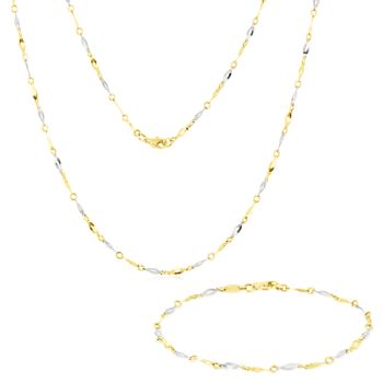 Souprava zlatých šperků - náhrdelník a náramek