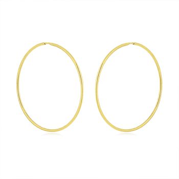 Zlaté náušnice Kruhy Ø 50 mm - hladké, kulatý profil