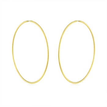 Zlaté náušnice Kruhy Ø 60 mm - hladké, kulatý profil