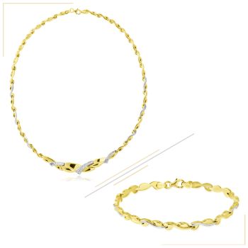 Souprava zlatých šperků - náhrdelník a náramek