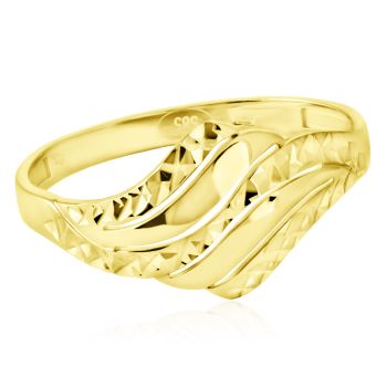 Elegantní zlatý prsten s diamantovým brusem