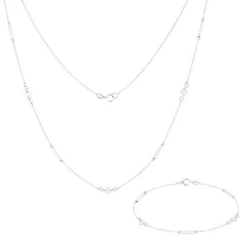 Souprava šperků z bílého zlata- náhrdelník a náramek