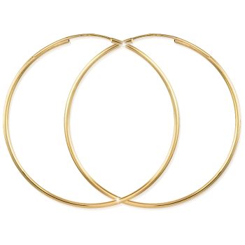 Zlaté náušnice Kruhy - Ø 4,5 cm, hladké, žluté zlato