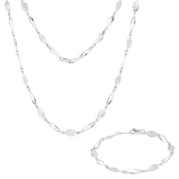 Souprava šperků z bílého zlata - náhrdelník a náramek