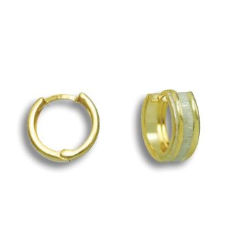 Zlaté náušnice Ring Shadow - žluté a bílé provedení