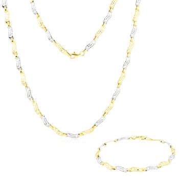 Souprava zlatých dámských šperků - náhrdelník a náramek